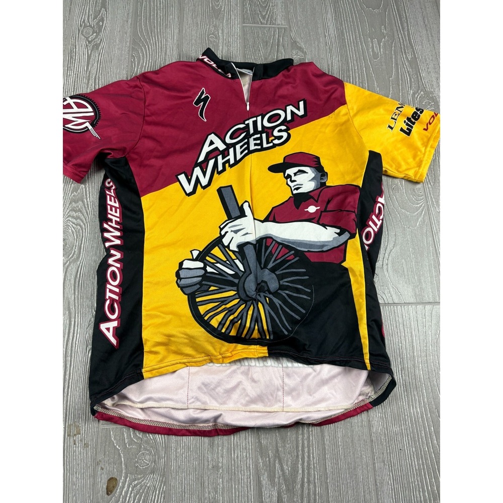 Voler Action Wheels Cycling Jersey Unisex Short Sleeve Zip Up Multicolor